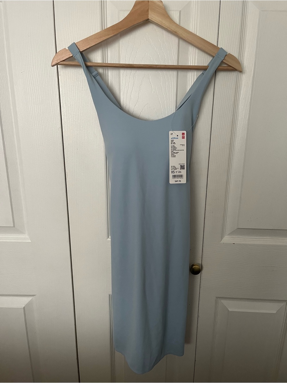 Uniqlo Light Blue Midi Scoop Neck Slip Dress